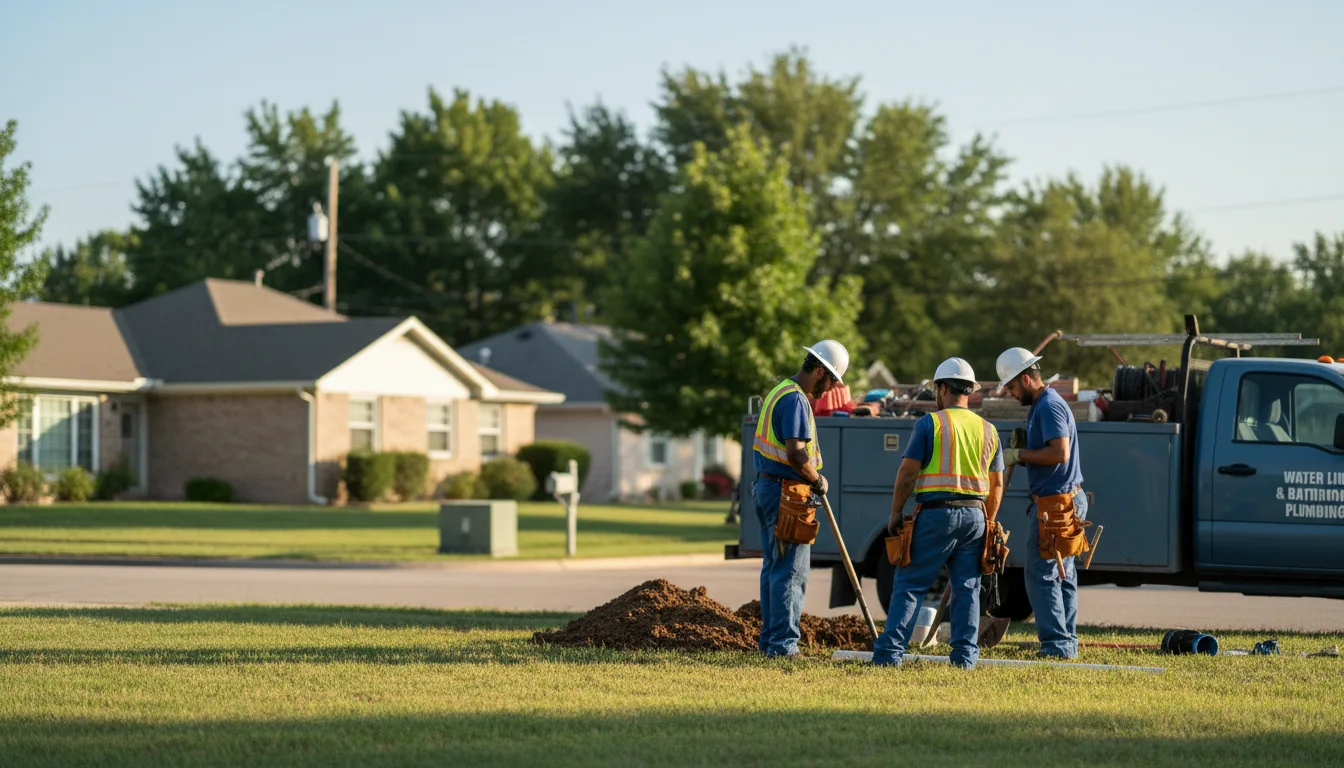 Residential water line and bathroom plumbing service in Midwest, WY